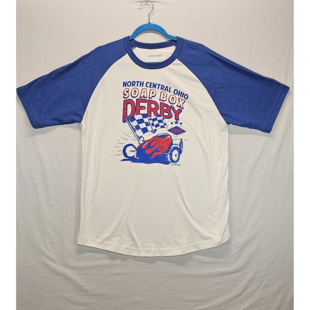 North Central Ohio Soap Box Derby 2025 Shirt Medium Raglan Graphic Tee